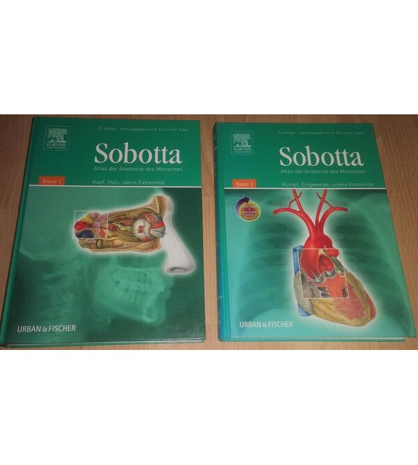 Sobotta - Atlas der Anatomie des Menschen Band 1 + 2 / Атлас анатомії людини Й. Соботи в 2-х. тт. - УЖИВАНА!